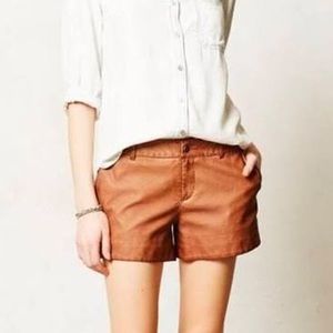 Anthro faux leather shorts